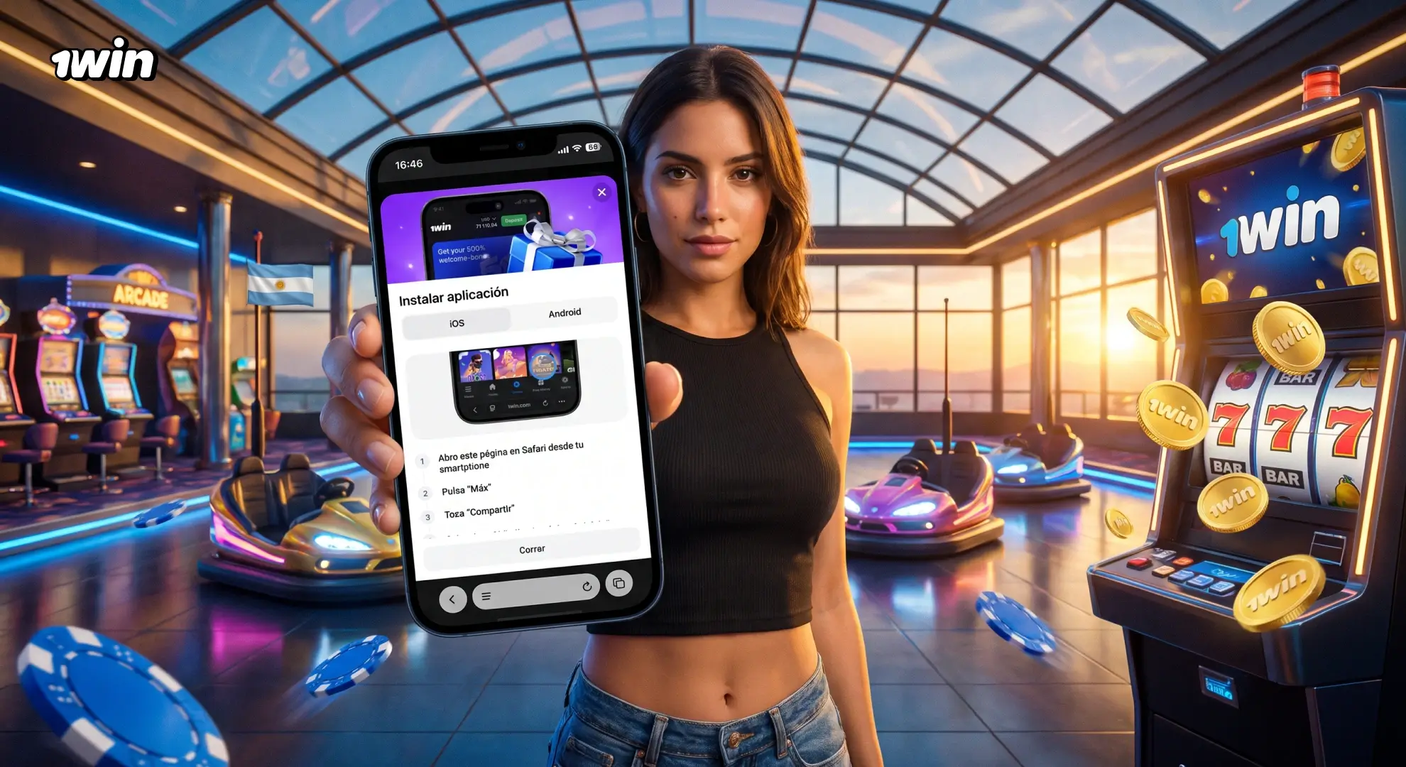 App de 1win Argentina para Android e iOS